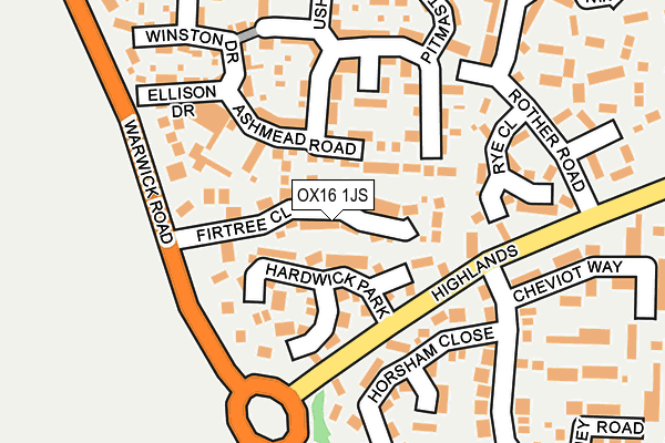 OX16 1JS map - OS OpenMap – Local (Ordnance Survey)