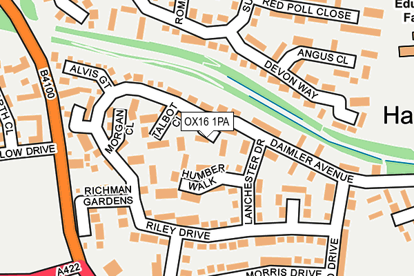 OX16 1PA map - OS OpenMap – Local (Ordnance Survey)