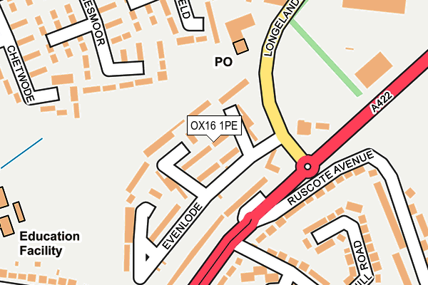 OX16 1PE map - OS OpenMap – Local (Ordnance Survey)