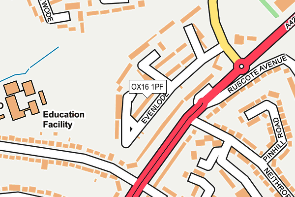 OX16 1PF map - OS OpenMap – Local (Ordnance Survey)