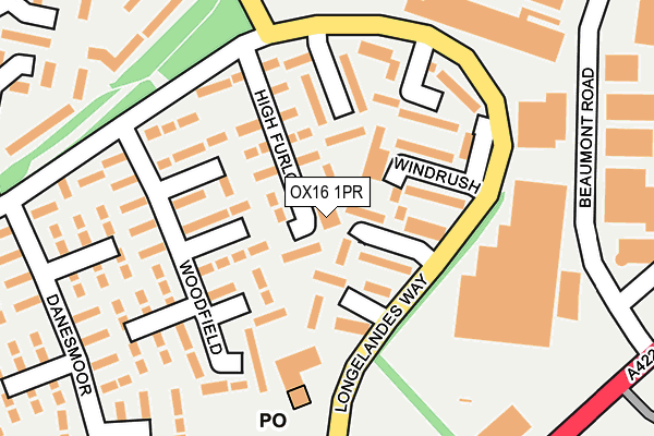 OX16 1PR map - OS OpenMap – Local (Ordnance Survey)