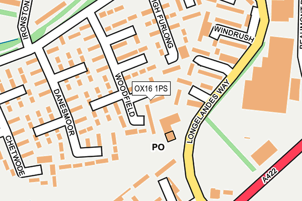OX16 1PS map - OS OpenMap – Local (Ordnance Survey)