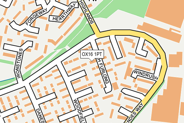 OX16 1PT map - OS OpenMap – Local (Ordnance Survey)