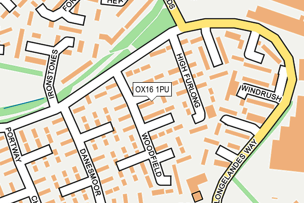 OX16 1PU map - OS OpenMap – Local (Ordnance Survey)