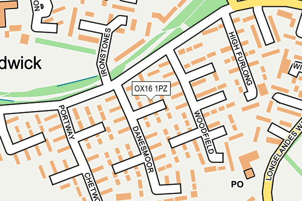 OX16 1PZ map - OS OpenMap – Local (Ordnance Survey)