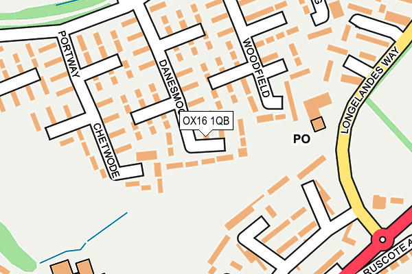 OX16 1QB map - OS OpenMap – Local (Ordnance Survey)