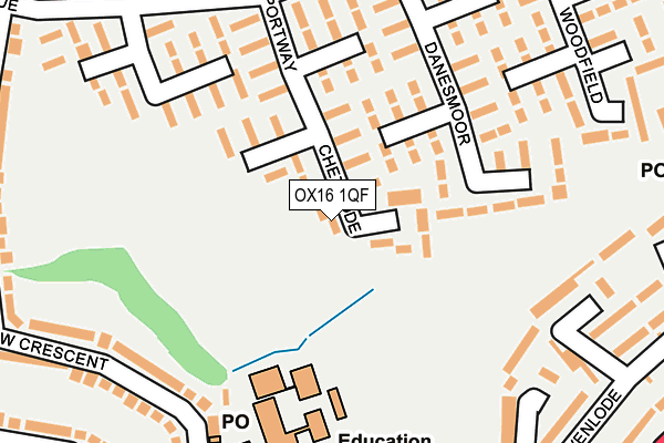 OX16 1QF map - OS OpenMap – Local (Ordnance Survey)