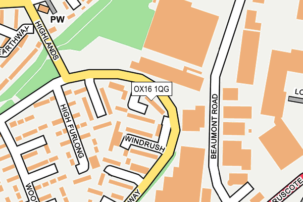 OX16 1QG map - OS OpenMap – Local (Ordnance Survey)