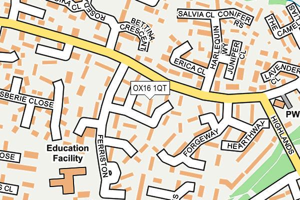 OX16 1QT map - OS OpenMap – Local (Ordnance Survey)