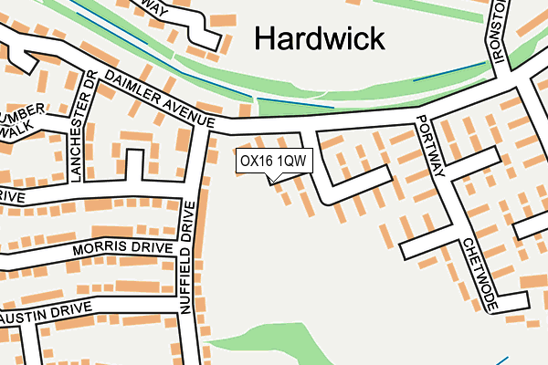 OX16 1QW map - OS OpenMap – Local (Ordnance Survey)