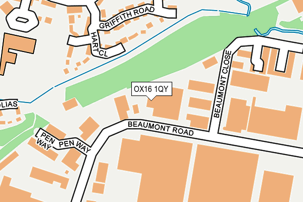 OX16 1QY map - OS OpenMap – Local (Ordnance Survey)