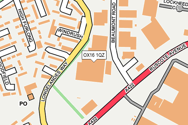 OX16 1QZ map - OS OpenMap – Local (Ordnance Survey)