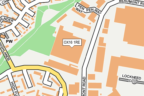OX16 1RE map - OS OpenMap – Local (Ordnance Survey)