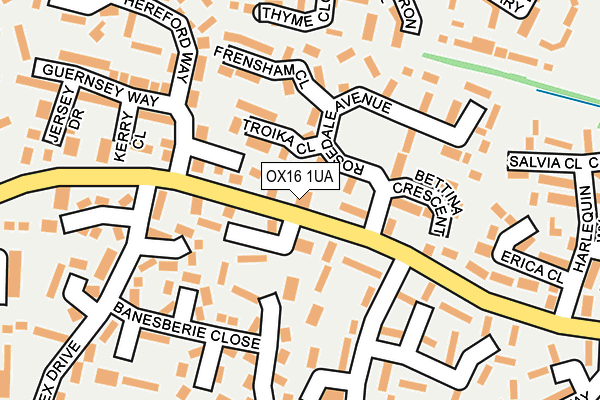 OX16 1UA map - OS OpenMap – Local (Ordnance Survey)