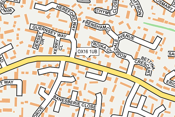 OX16 1UB map - OS OpenMap – Local (Ordnance Survey)