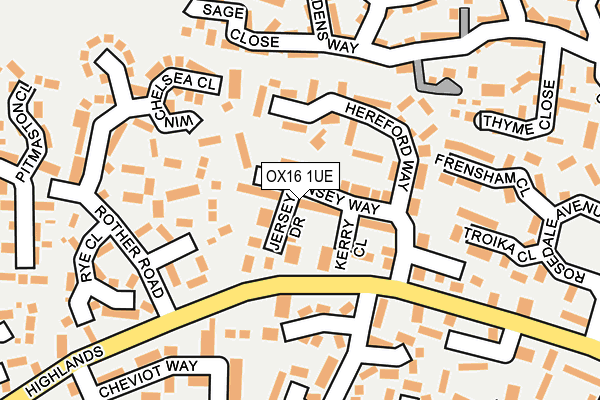 OX16 1UE map - OS OpenMap – Local (Ordnance Survey)