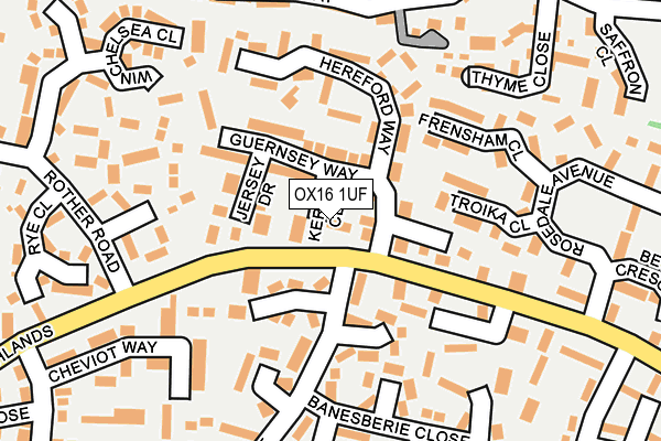 OX16 1UF map - OS OpenMap – Local (Ordnance Survey)