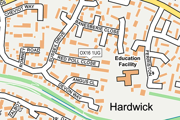 OX16 1UG map - OS OpenMap – Local (Ordnance Survey)