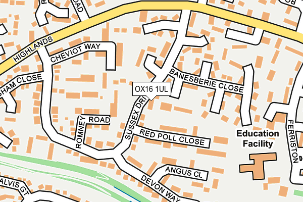 OX16 1UL map - OS OpenMap – Local (Ordnance Survey)