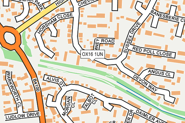 OX16 1UN map - OS OpenMap – Local (Ordnance Survey)