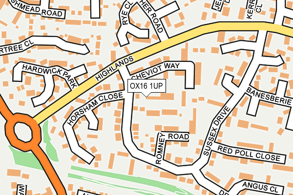 OX16 1UP map - OS OpenMap – Local (Ordnance Survey)