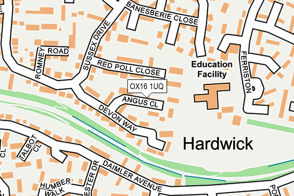 OX16 1UQ map - OS OpenMap – Local (Ordnance Survey)