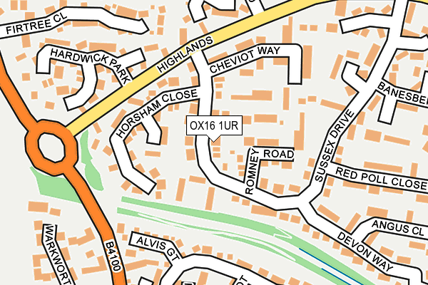 OX16 1UR map - OS OpenMap – Local (Ordnance Survey)