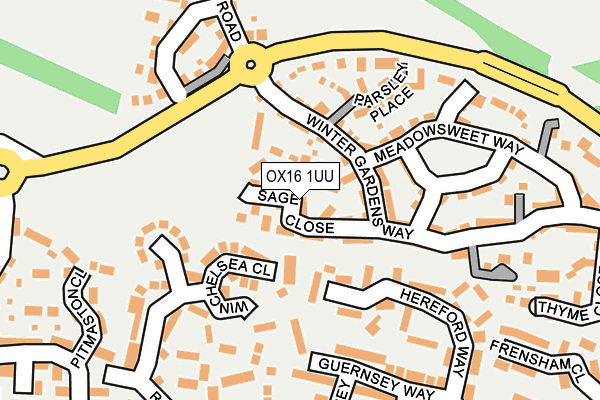 OX16 1UU map - OS OpenMap – Local (Ordnance Survey)