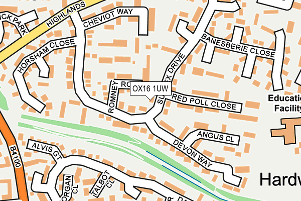 OX16 1UW map - OS OpenMap – Local (Ordnance Survey)