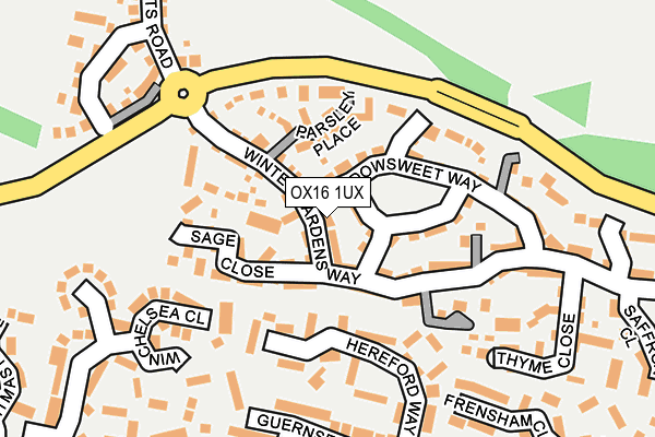 OX16 1UX map - OS OpenMap – Local (Ordnance Survey)