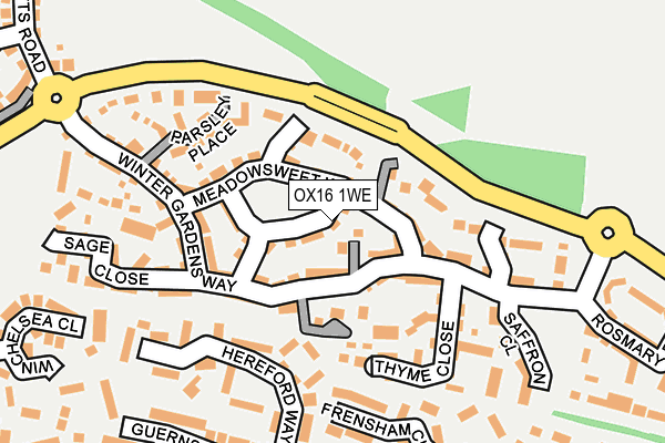 OX16 1WE map - OS OpenMap – Local (Ordnance Survey)