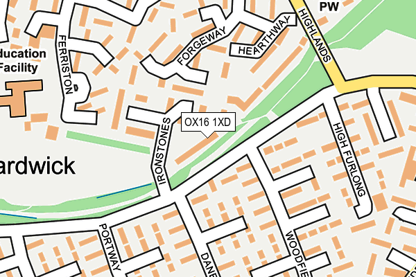 OX16 1XD map - OS OpenMap – Local (Ordnance Survey)