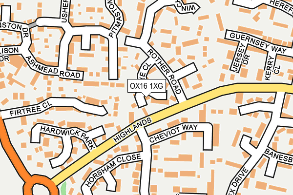 OX16 1XG map - OS OpenMap – Local (Ordnance Survey)