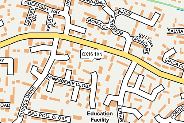 OX16 1XN map - OS OpenMap – Local (Ordnance Survey)