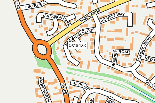 OX16 1XR map - OS OpenMap – Local (Ordnance Survey)