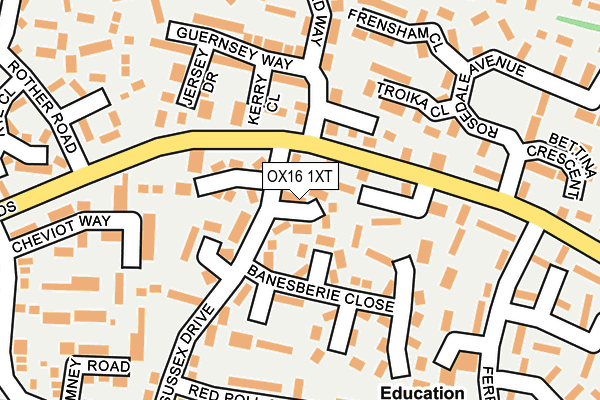OX16 1XT map - OS OpenMap – Local (Ordnance Survey)