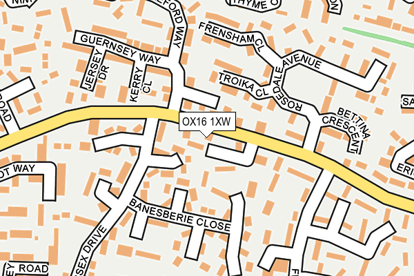 OX16 1XW map - OS OpenMap – Local (Ordnance Survey)