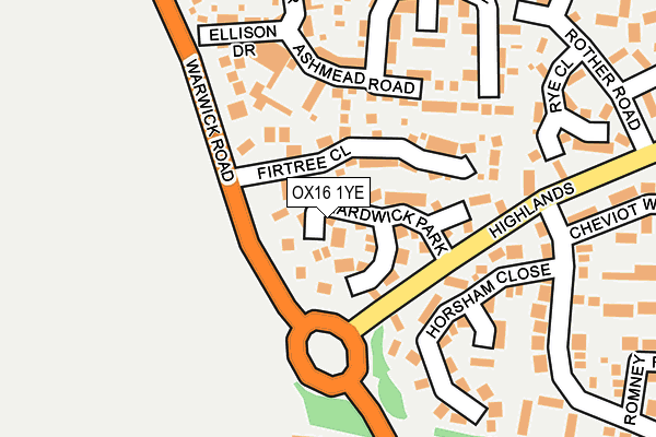 OX16 1YE map - OS OpenMap – Local (Ordnance Survey)