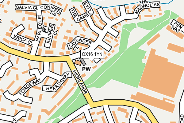 OX16 1YN map - OS OpenMap – Local (Ordnance Survey)