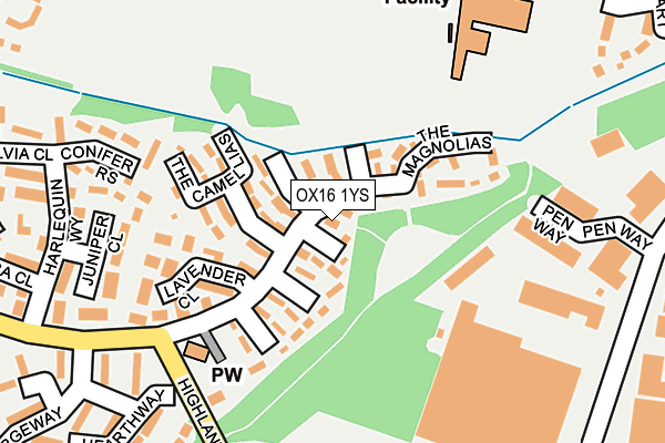 OX16 1YS map - OS OpenMap – Local (Ordnance Survey)