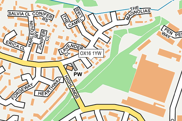 OX16 1YW map - OS OpenMap – Local (Ordnance Survey)