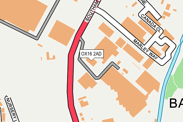 OX16 2AD map - OS OpenMap – Local (Ordnance Survey)