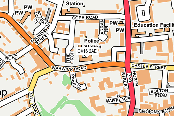 OX16 2AE map - OS OpenMap – Local (Ordnance Survey)