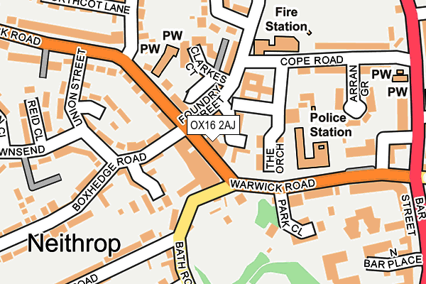OX16 2AJ map - OS OpenMap – Local (Ordnance Survey)