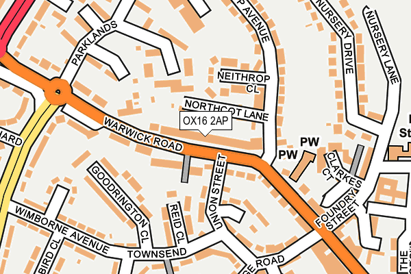 OX16 2AP map - OS OpenMap – Local (Ordnance Survey)