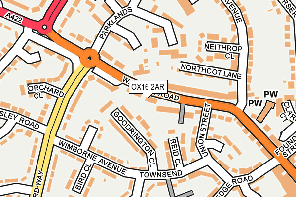 OX16 2AR map - OS OpenMap – Local (Ordnance Survey)