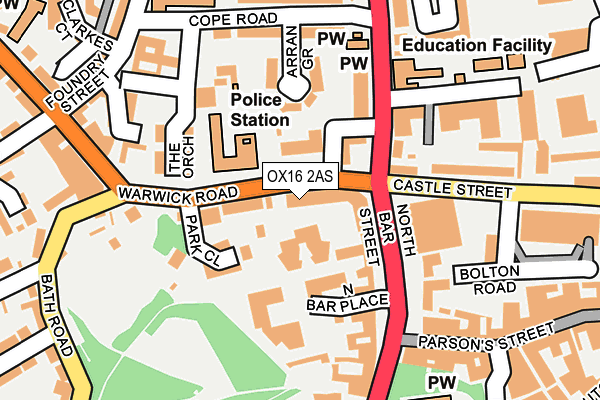 OX16 2AS map - OS OpenMap – Local (Ordnance Survey)