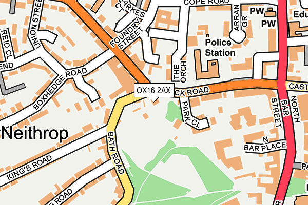 OX16 2AX map - OS OpenMap – Local (Ordnance Survey)