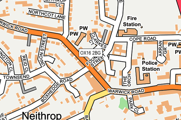 OX16 2BG map - OS OpenMap – Local (Ordnance Survey)