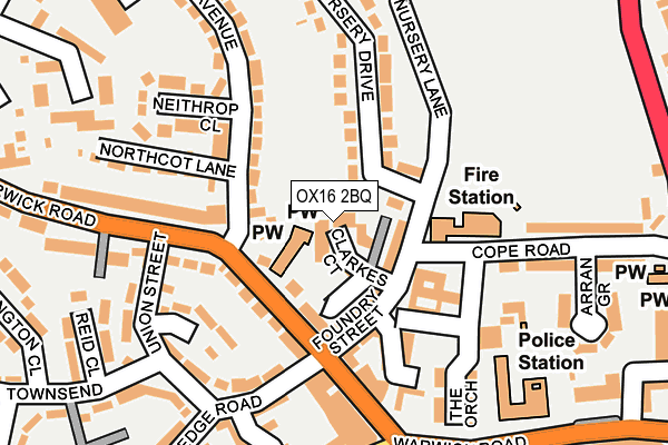 OX16 2BQ map - OS OpenMap – Local (Ordnance Survey)